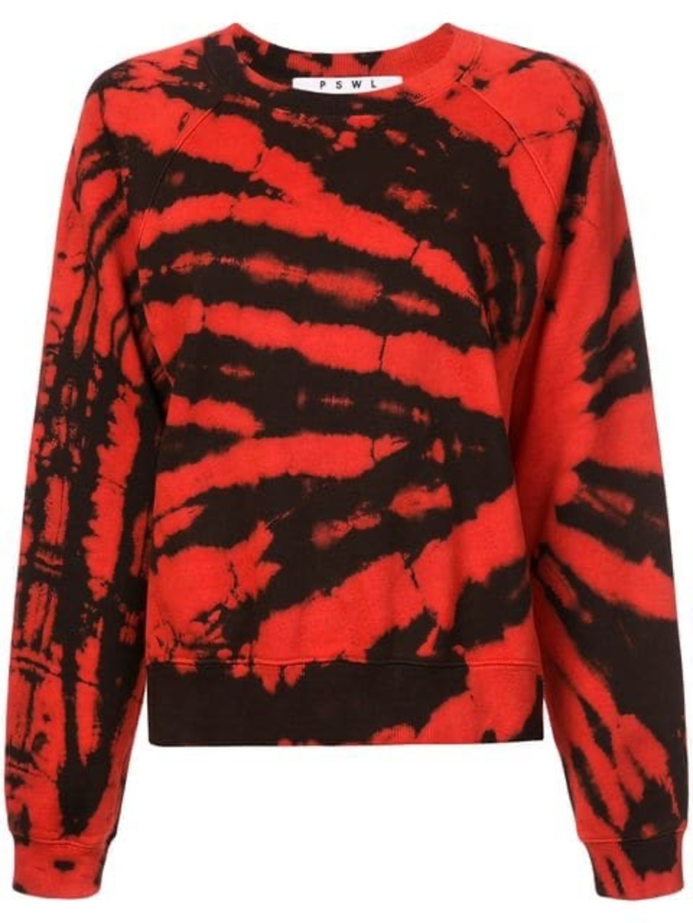 Proenza Schouler Red and Black Tie-Dye Crewneck Sweatshirt
